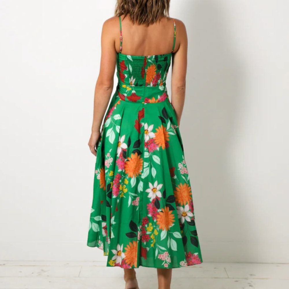 Cara Cara Maidstone Dress -  Punch Floral Green - Picture 4 of 12